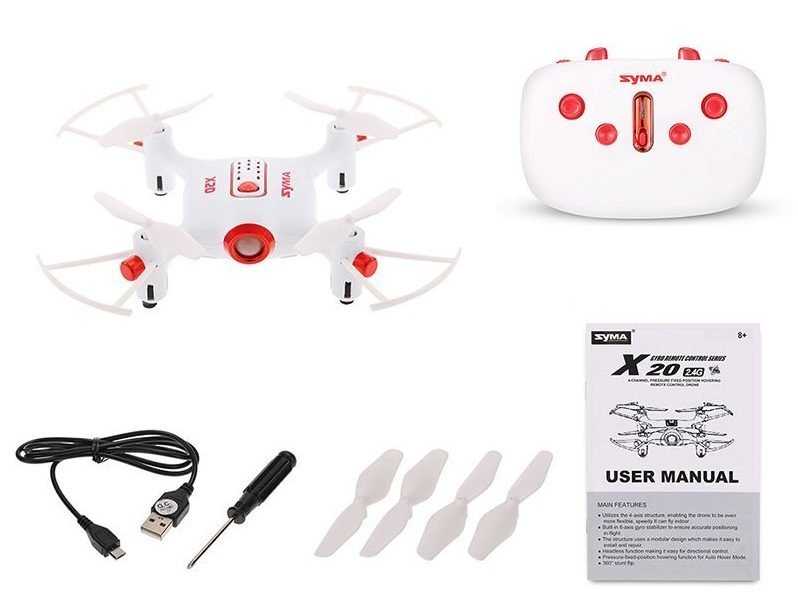 SYMA X20 mini drón magasságtartással fehér vagy fekete