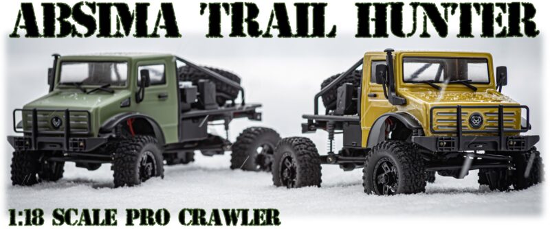 Absima 1:18 Micro PRO Crawler Trail Hunter Portál hajtással (katonai zöld)